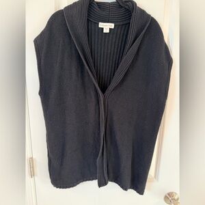 Coldwater Creek Black V-Neck Sweater Vest (size 14)